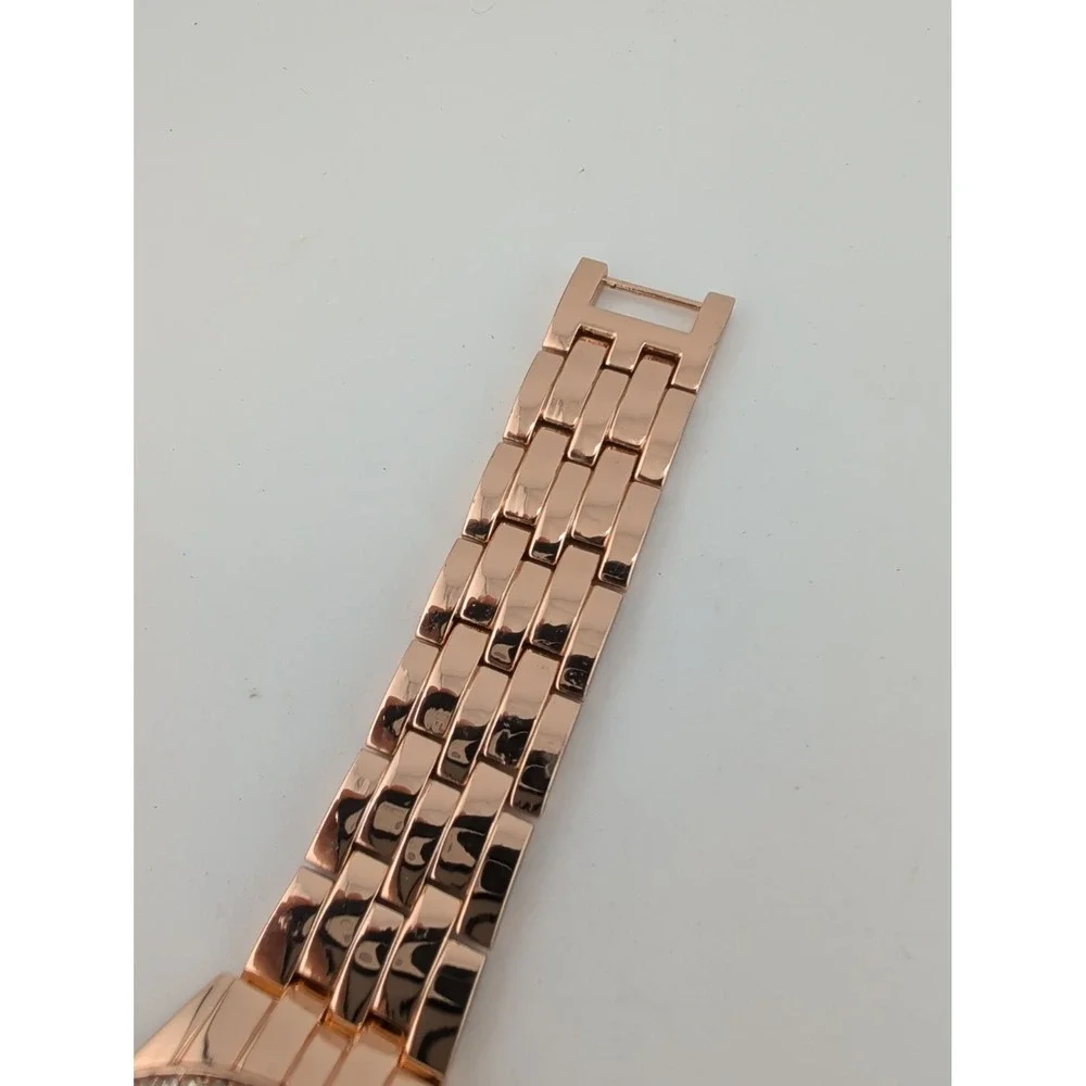 Women's Rose Gold Quartz Watch 38mm Case Crystal Bezel 7.25